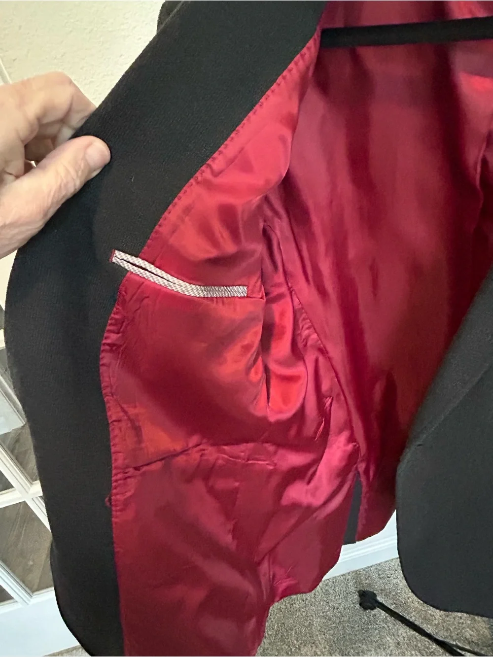 Men’s Buffalo David Bitton Black Blazer with Red Lining Accent 44R